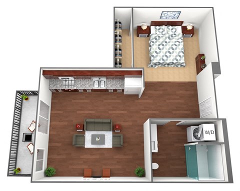 Floor plan for studio, 1 bath, 475 sqft